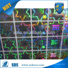 Tamper evident PET self Adhesive hologram customized stickers/colorful 3d holograms